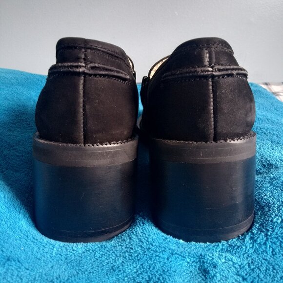 Vintage Skechers Black Chunky Heel Loafer Shoes Size 5 1/2 B - Picture 3 of 9